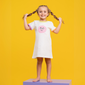 Camisola infantil feminina personalizada de malha – Coleção Emoções