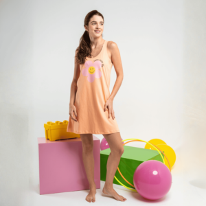 Camisola feminina personalizada de malha com decote nadador – Coleção Happy