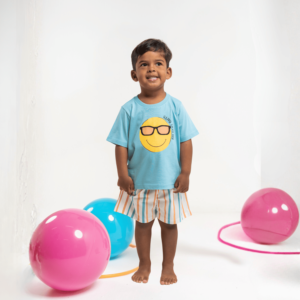 Pijama Infantil masculino personalizado de malha – Coleção Happy