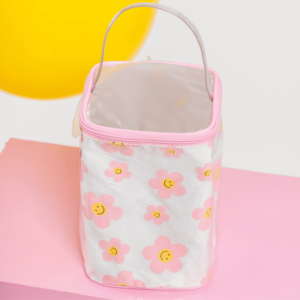 Necessaire Organizadora de viagem com divisórias – porta cosméticos e itens de higiene – Coleção Happy