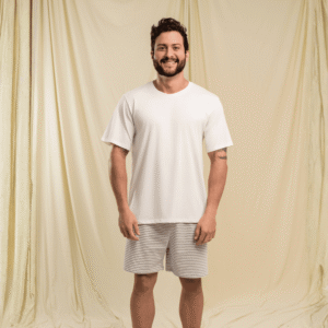 Pijama masculino personalizado de malha - Pijama confortável - Coleção Tecno