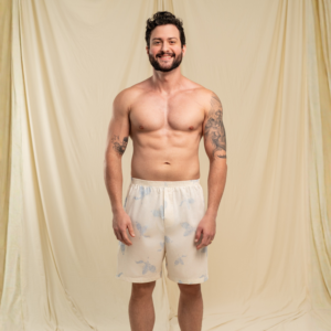 Bermuda masculina personalizada de tecido 100% algodão – Confortável - Coleção Deluxe