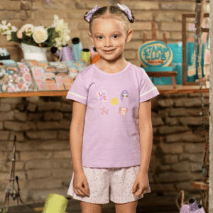 Babydoll infantil personalizado de malha 100% algodão – Coleção Stickers